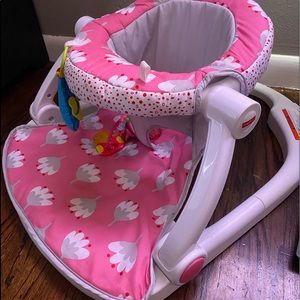 Pink and white babygirl seat
